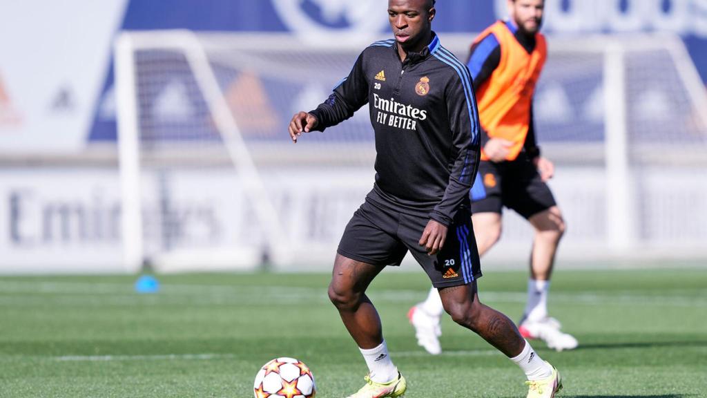 Vinicius Júnior, durante un entrenamiento con el Real Madrid.