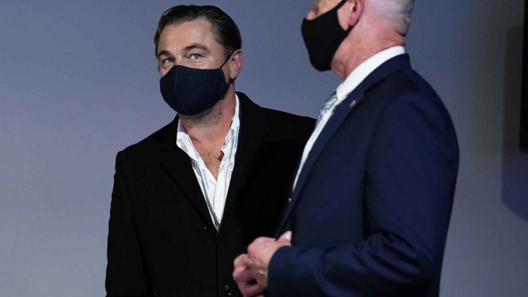 Leonardo DiCaprio en la COP26 en Glasgow.