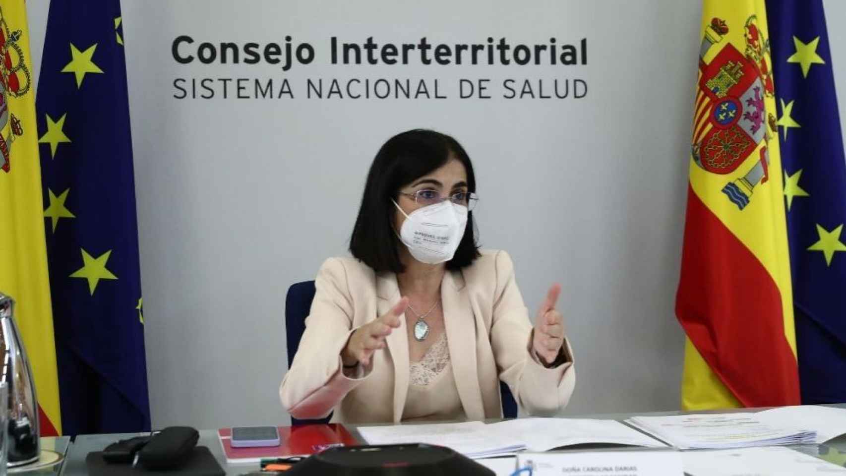 La ministra Carolina Darias, ministra de Sanidad, en el Consejo Interterritorial.