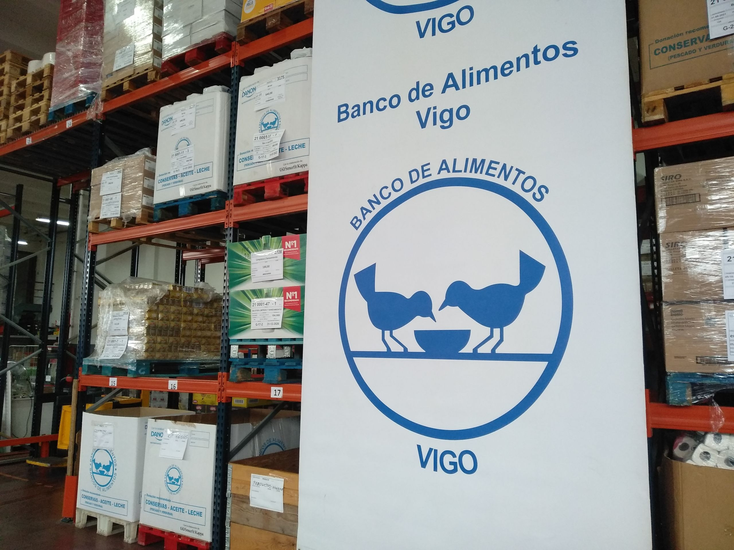 El almacén del Banco de Alimentos de Vigo. Foto: Treintayseis