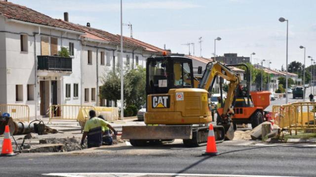 Obras en un barrio de la capital salmantina