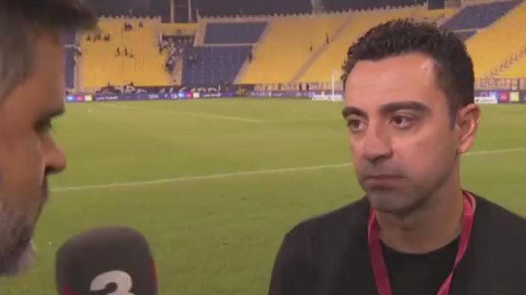 Xavi Hernández, durante una entrevista con TV3