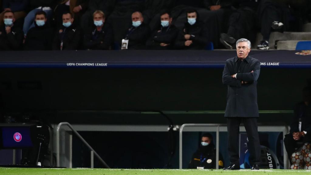 Carlo Ancelotti, durante el partido frente al Shakhtar Donetsk de Champions League