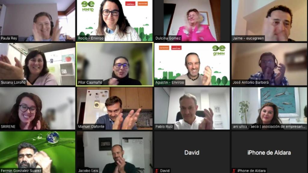 Imagen de los participantes en el evento digital Greenweekend Galicia 2021.