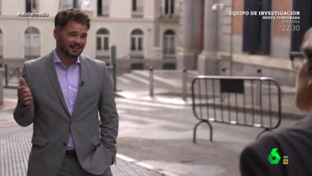 Gabriel Rufián durante su entrevista para La Sexta.