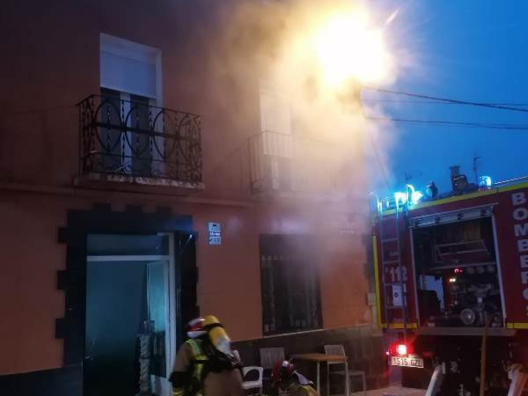 Incendio en el establecimiento / Foto Ayto Soria