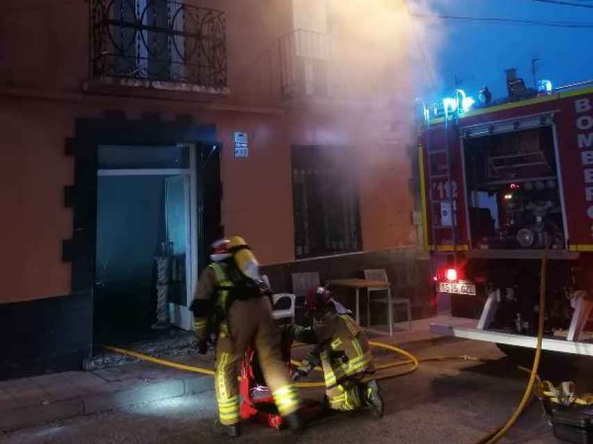 Incendio en el establecimiento / Foto Ayto Soria