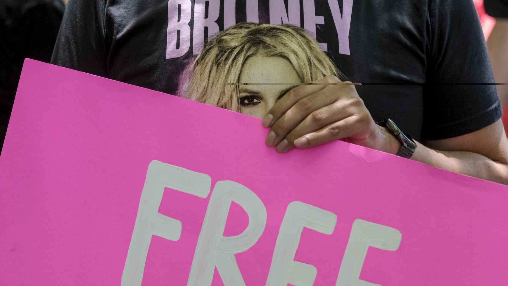 Manifestación a favor de la libertad de Britney Spears.