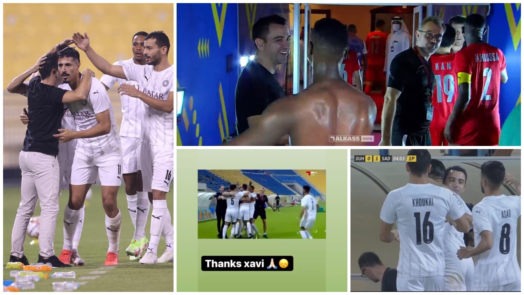La despedida de los jugadores del Al-Sadd a Xavi Hernández