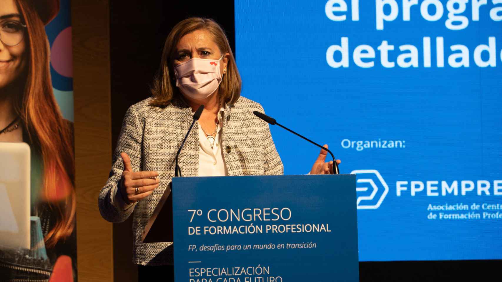 Rosa Ana Rodríguez, consejera de Educación, Cultura y Deportes en el VII Congreso de Formación Profesional en Toledo. Foto: JCCM