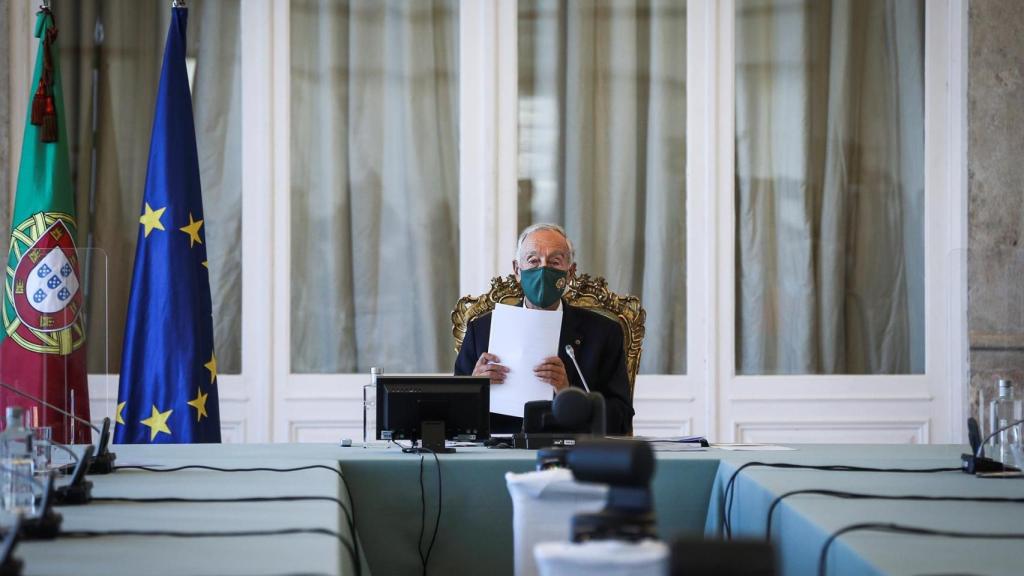 Marcelo Rebelo de Sousa antes de la reunión con el Consejo de Estado.