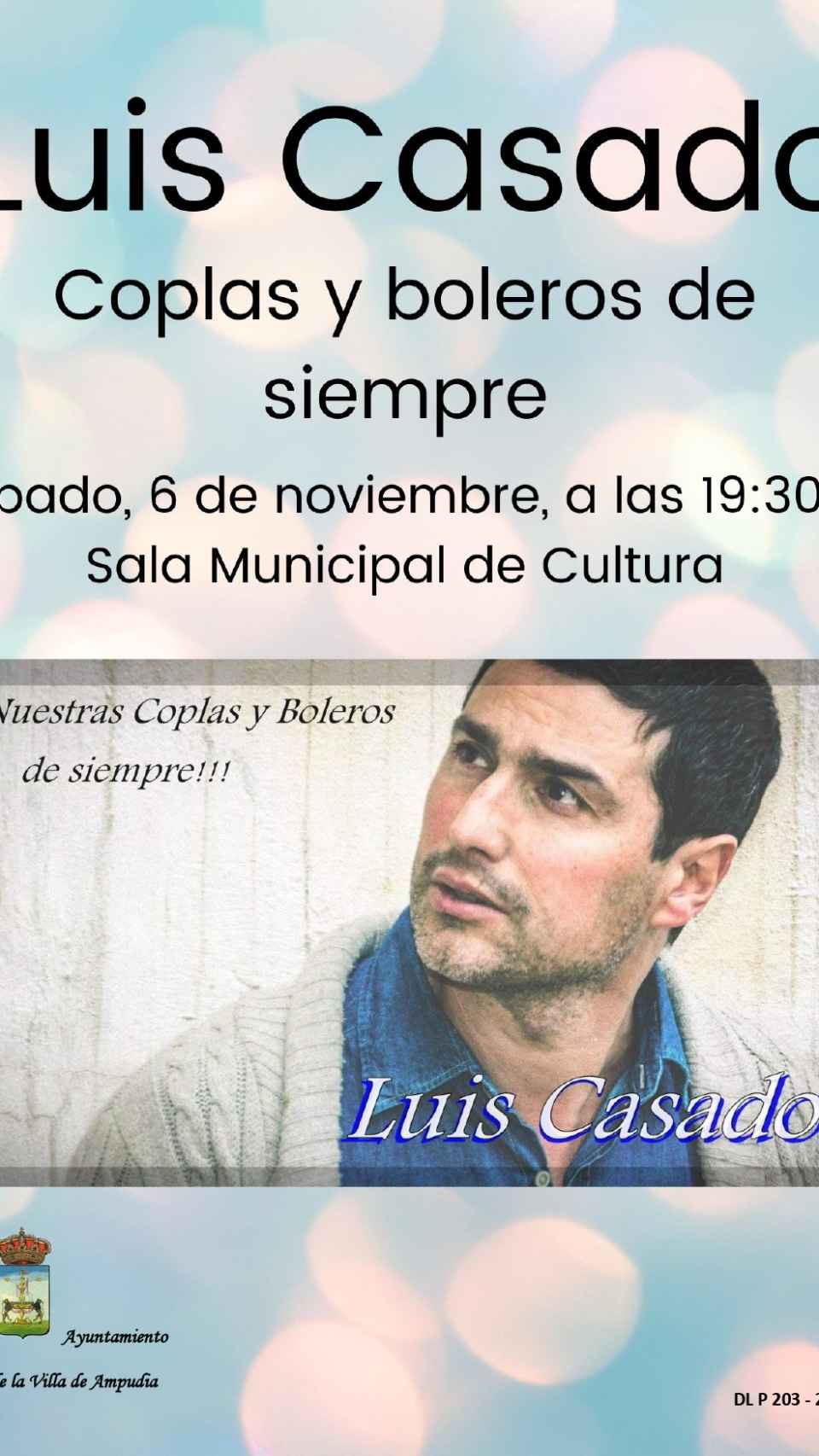 Cartel informativo de la actuación de Luis Casado