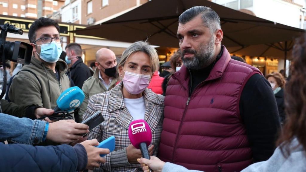 La alcaldesa de Toledo, Milagros Tolón, en la concentración.