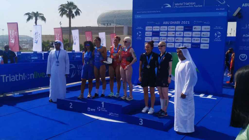 Susana Rodríguez en el Mundial de Paratriatlón en Abu Dabi.