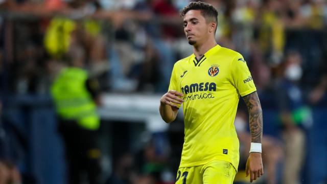 Yeremi Pino en un partido con el Villarreal