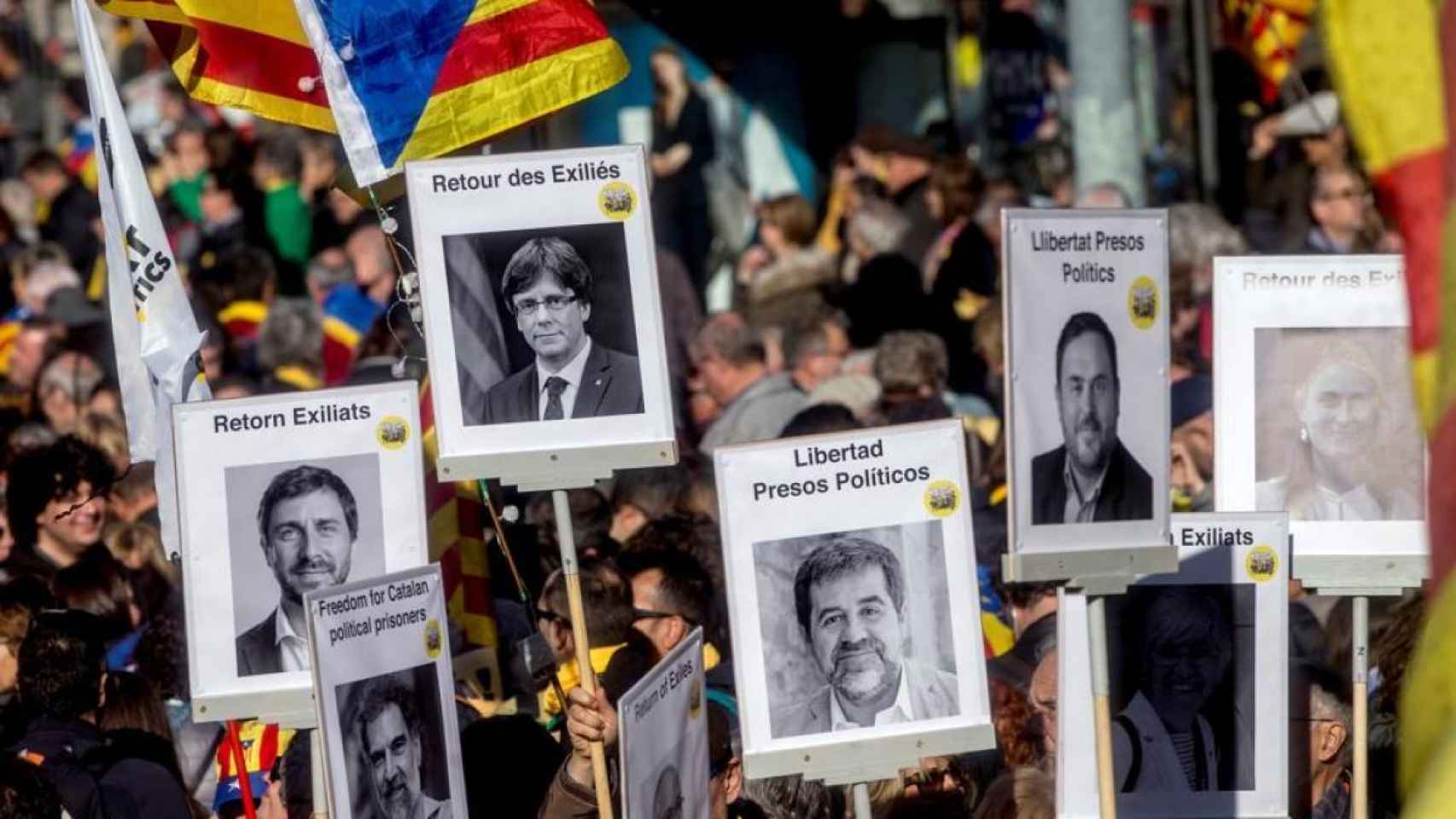 Manifestación en Cataluña por los condenados del procés.