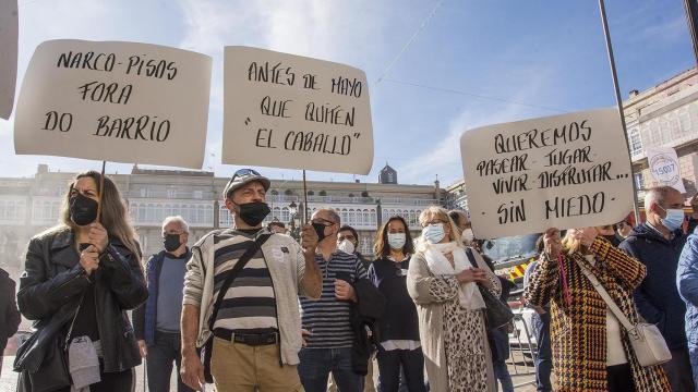 Protesta en María Pita.