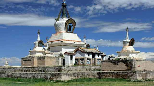 Imagen del monasterio budista de Erdene Zuu, erigido sobre las ruinas de la capital mongola de Karakorum.