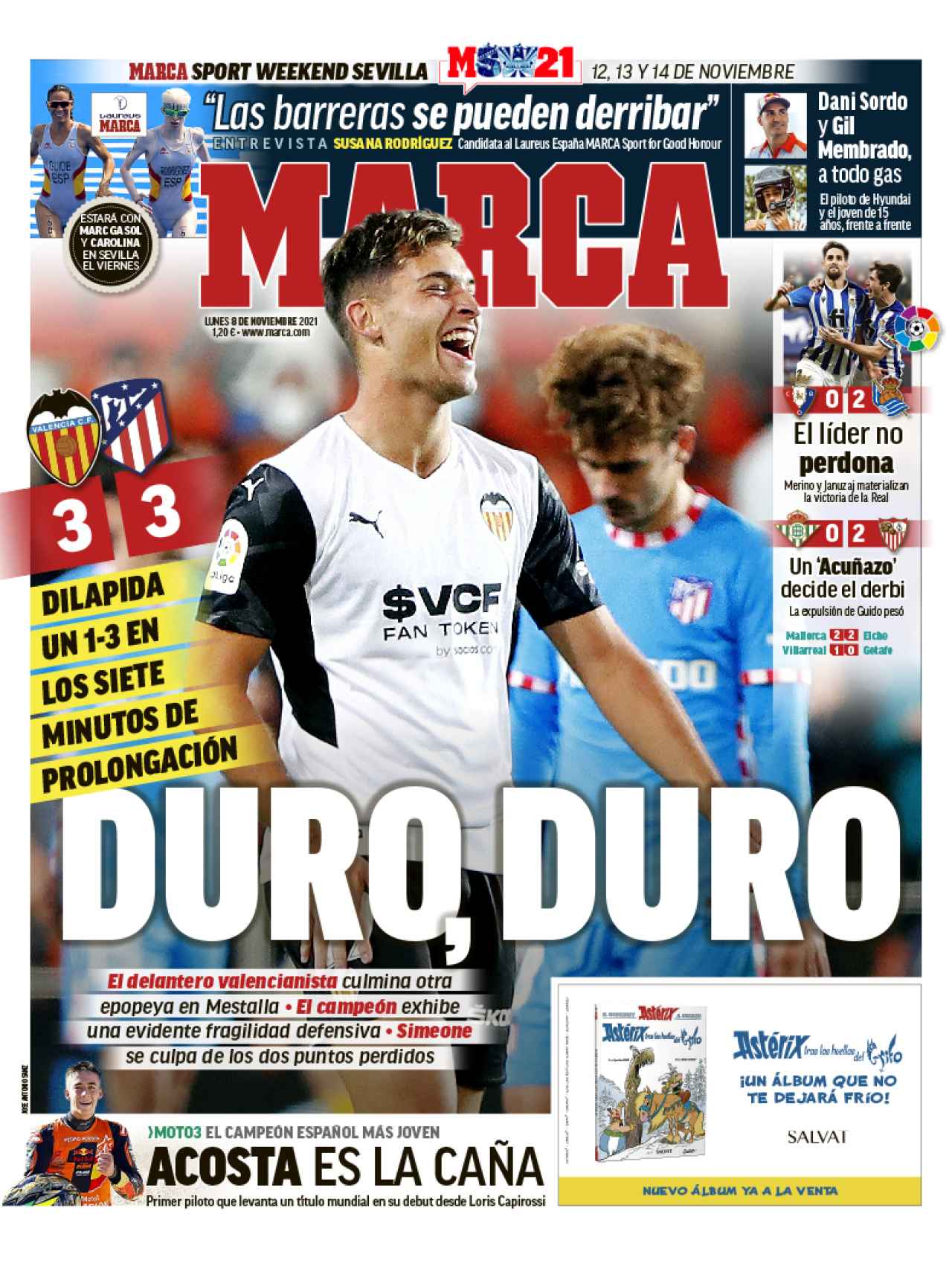 La portada del diario MARCA (08/11/2021)