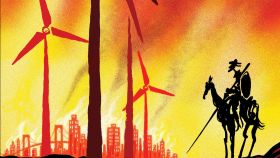 La portada de 'The New Yorker' representa a un Quijote frente a molinos de viento y una ciudad contaminada.
