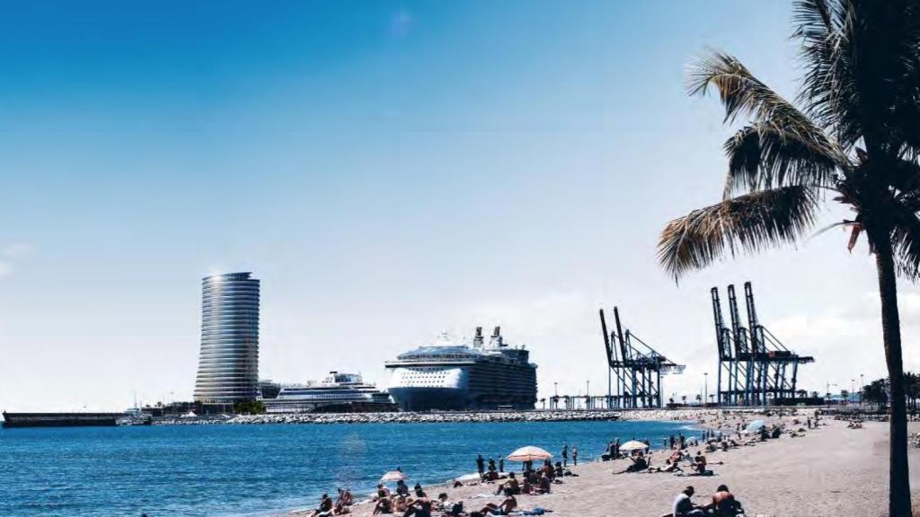 Infografía de la torre del puerto de Málaga.