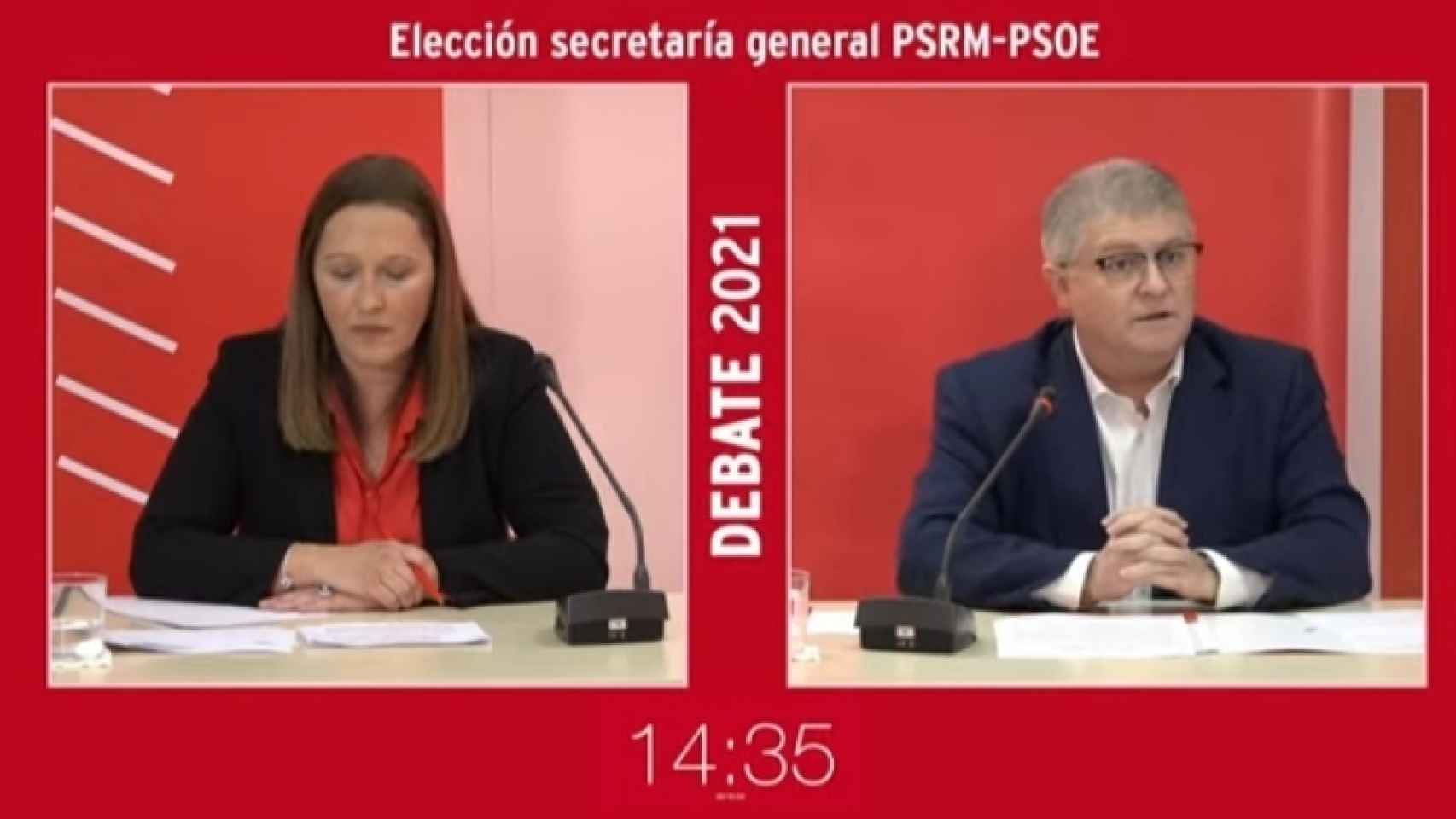 Uno de los momentos del debate de las primarias al PSOE retransmitido en Youtube.