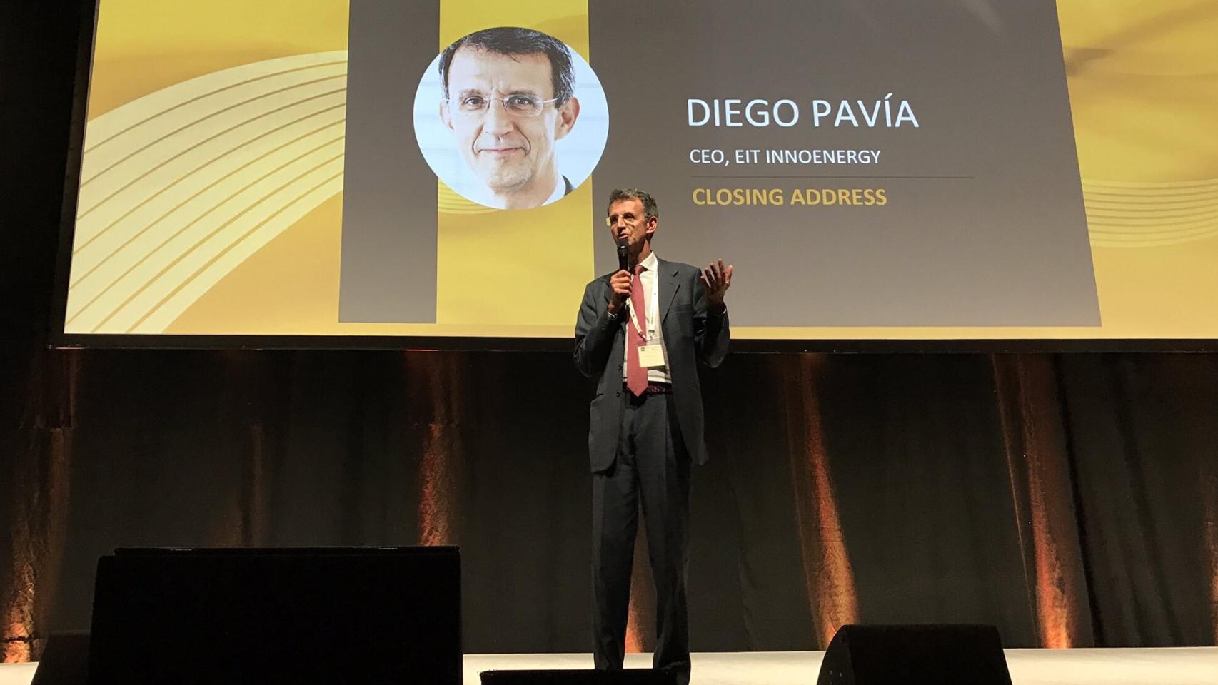 El CEO de EIT InnoEnergy, Diego Pavía, durante la clausura de TBB 2021, el evento insignia anual del instituto que se celebró la semana pasada en Berlín.