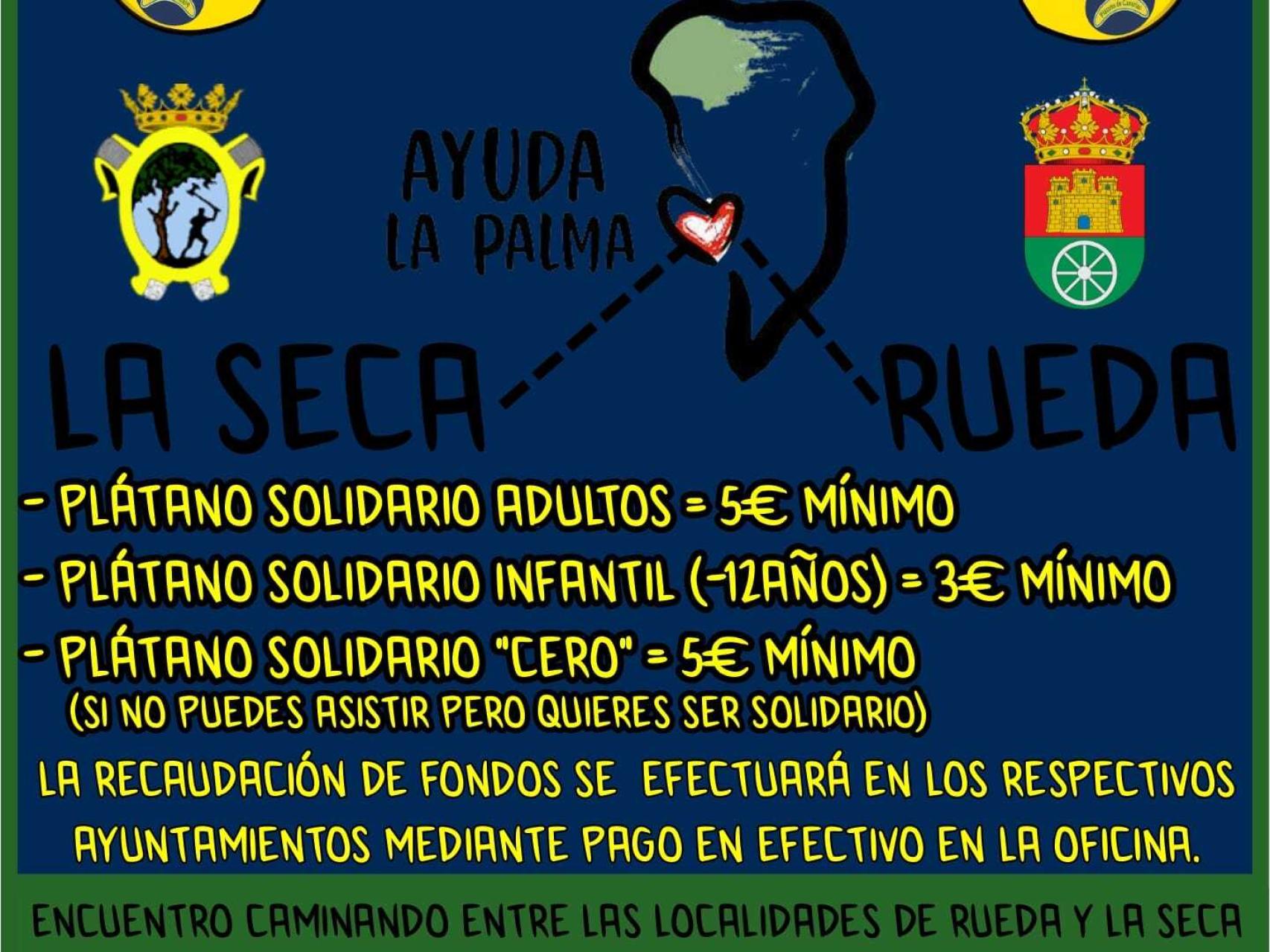 Cartel informativo de la iniciativa solidaria de La Seca y Rueda