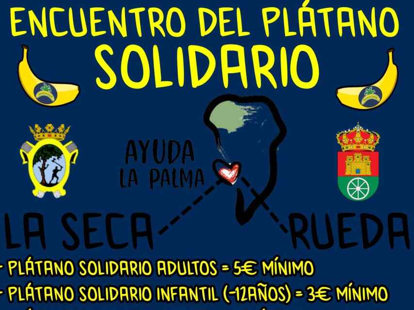 Cartel informativo de la iniciativa solidaria de La Seca y Rueda