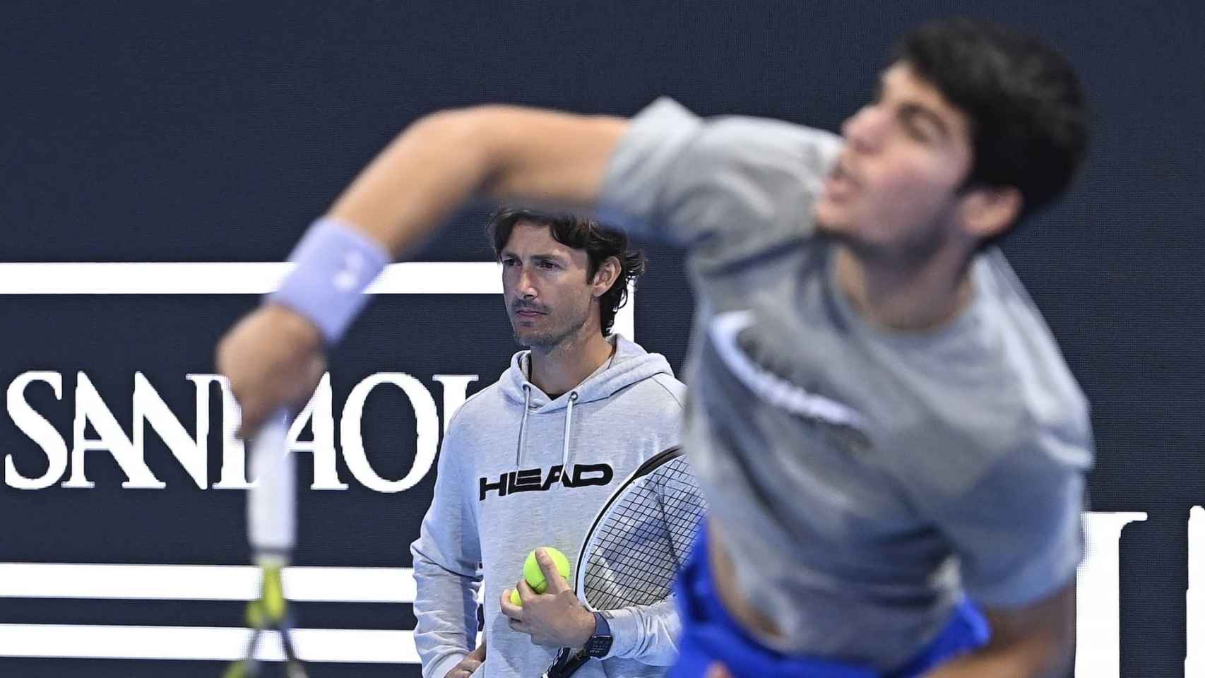 Juan Carlos Ferrero y Carlos Alcaraz, en las Next Gen ATP Finals