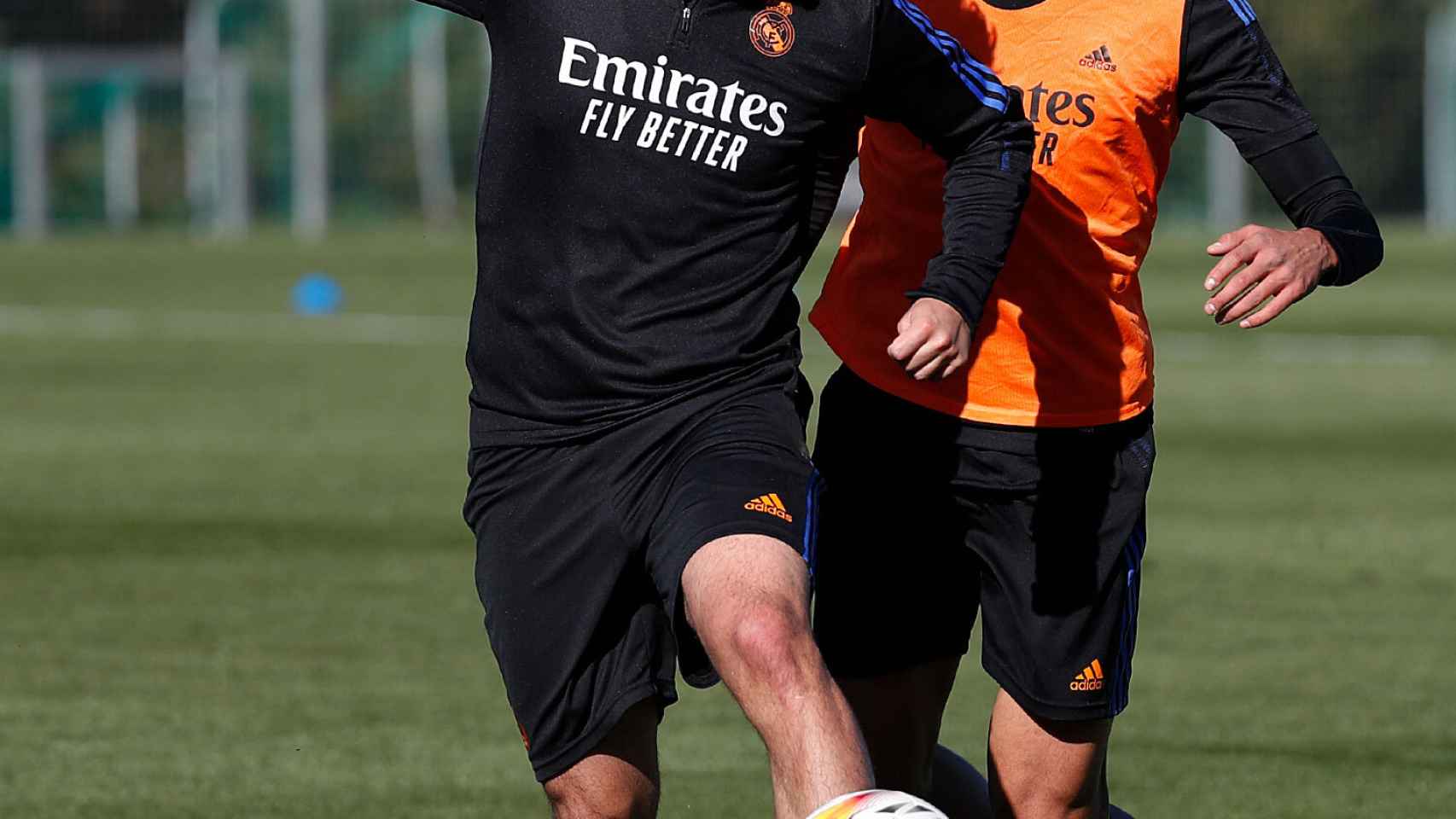 Isco Alarcón y Jesús Vallejo, durante un entrenamiento con el Real Madrid