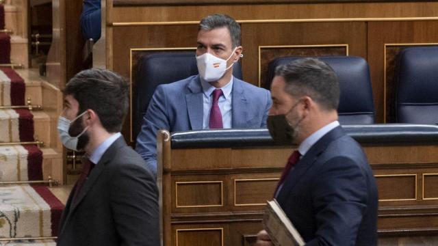 Pedro Sánchez y Santiago Abascal en el Congreso de los Diputados. EP