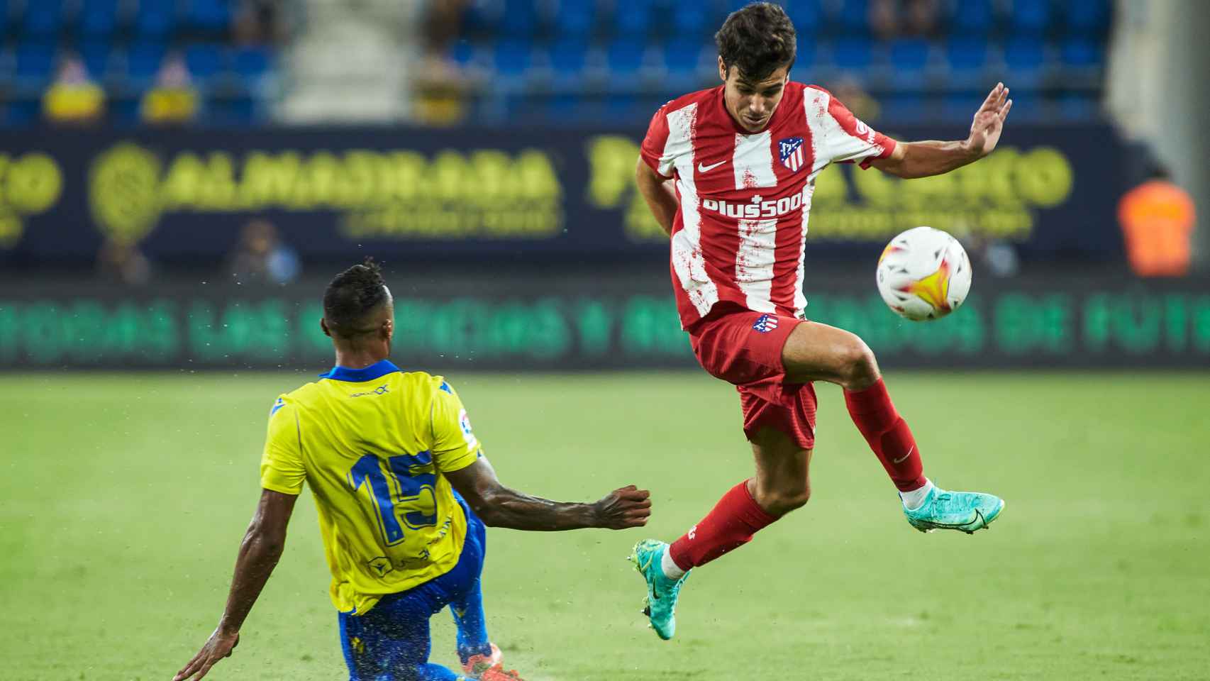 Manu Sánchez, durante un partido de pretemporada con el Atlético de Madrid