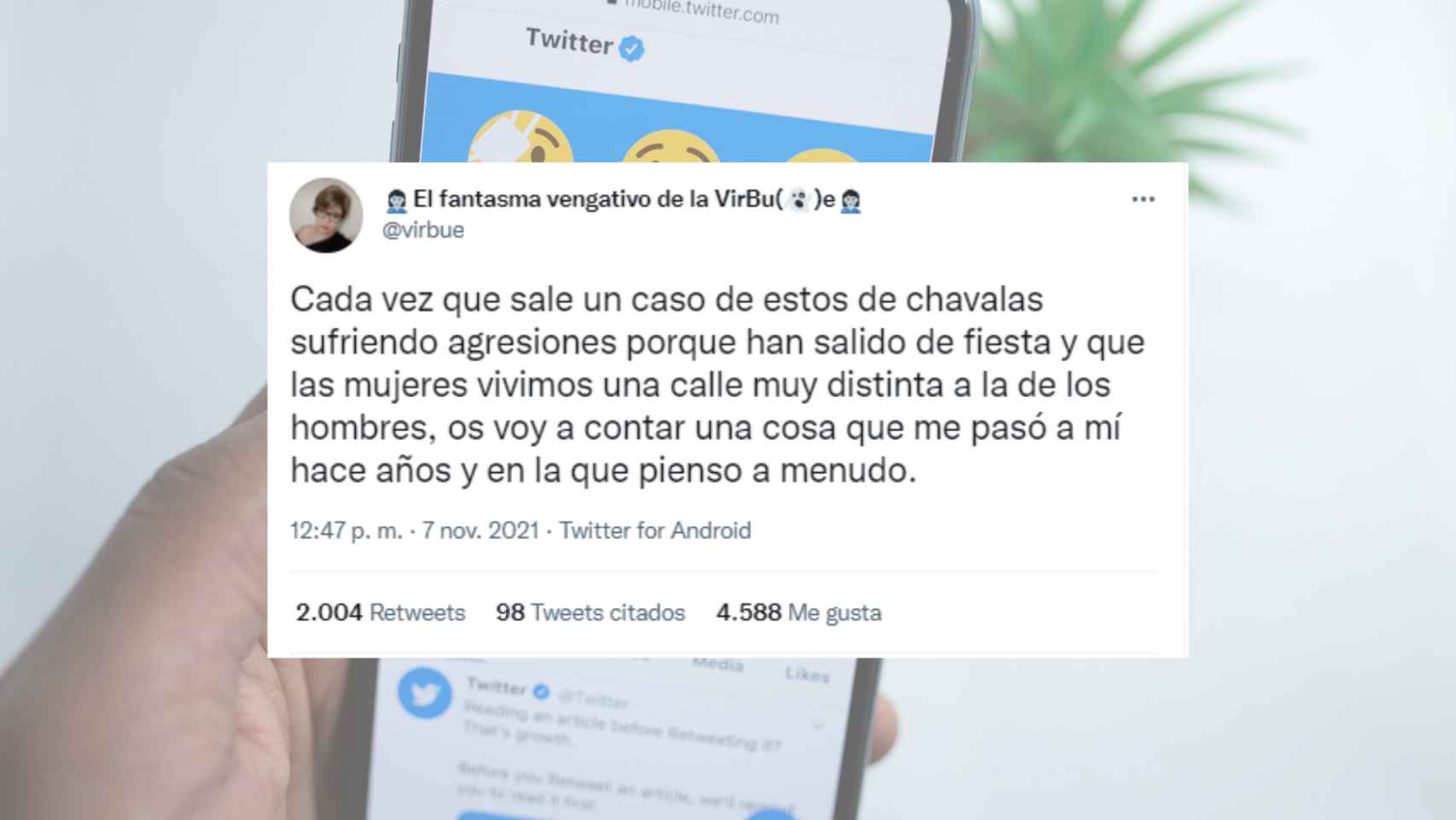 El tweet que viraliza el miedo de las chicas a caminar solas de noche en Alicante
