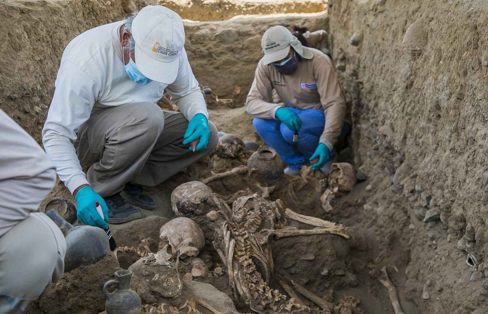 Imagen de las excavaciones en el yacimiento peruano.