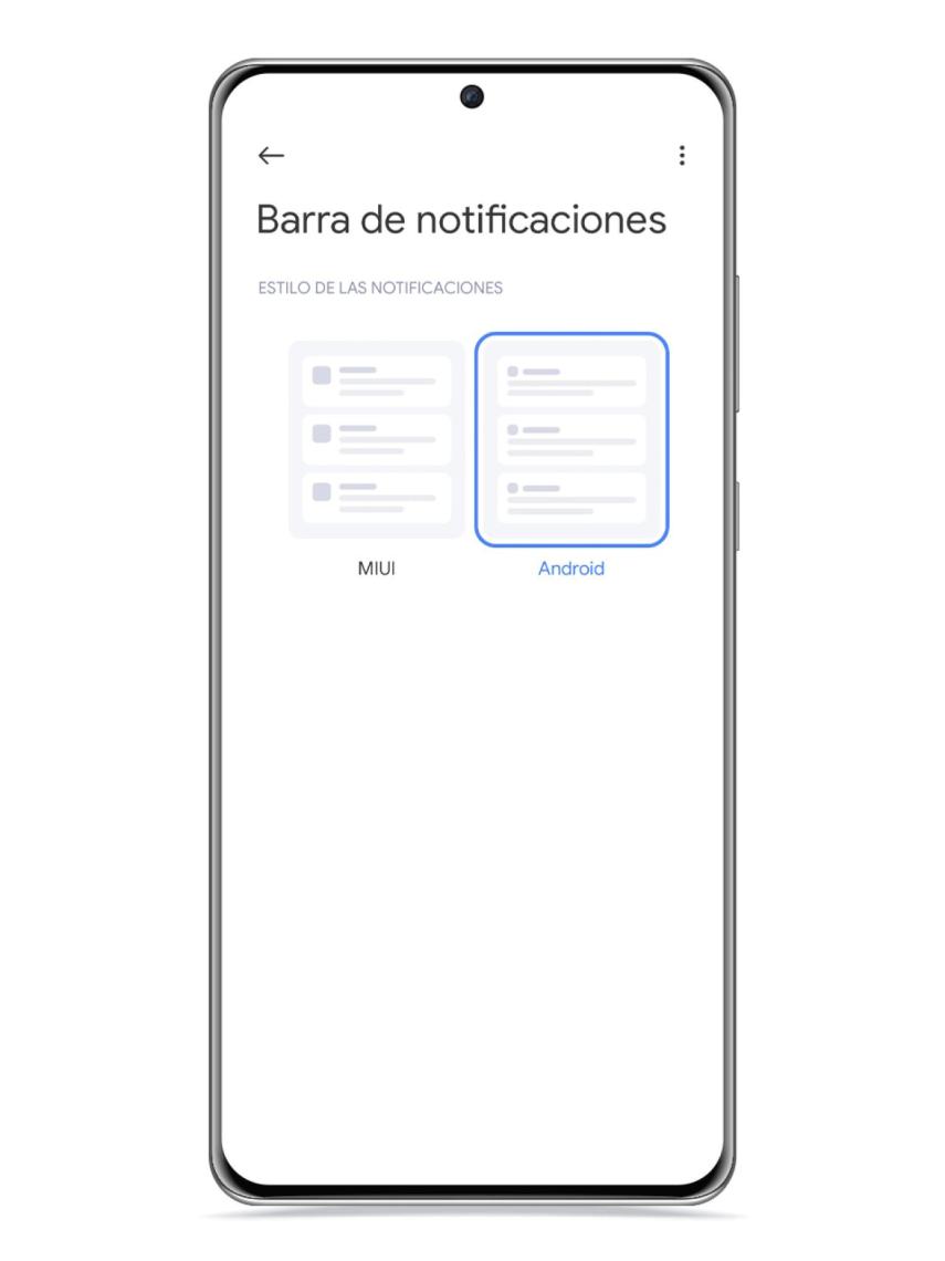 Opciones de barra de notificaciones MIUI