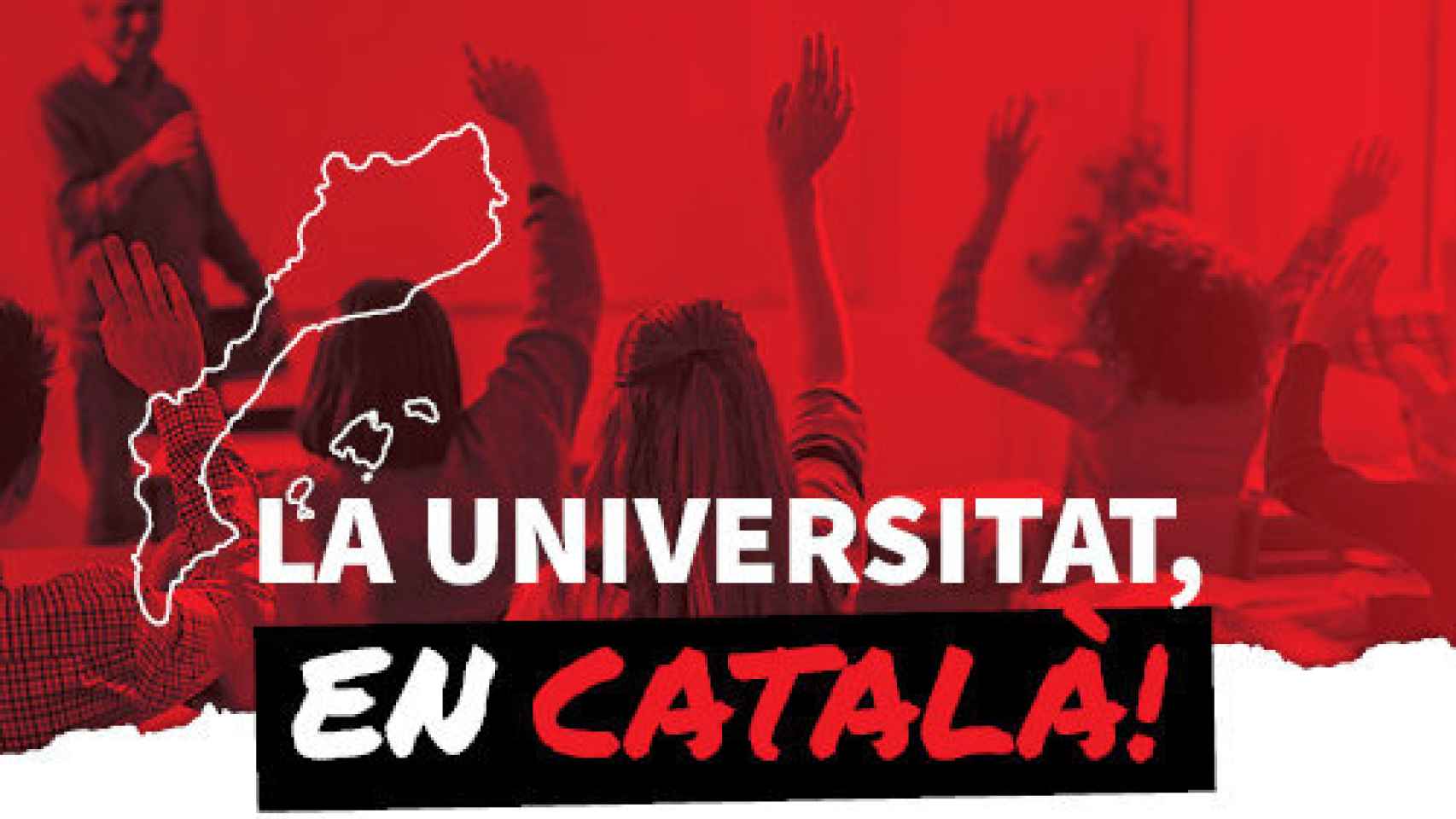 Imagen promocional de 'La Universitat en Català' otra de las iniciativas de la 'Plataforma per la Llengua'. EE