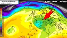 El embolsamiento de aire frío que regresa a la Península y Baleares. Meteored.