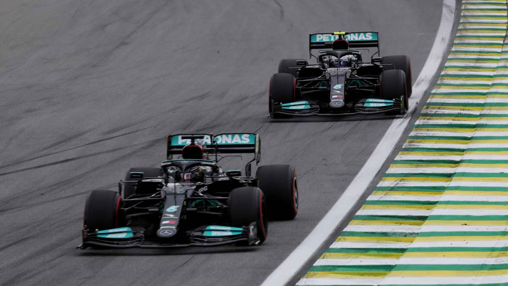 Hamilton durante el GP de Brasil