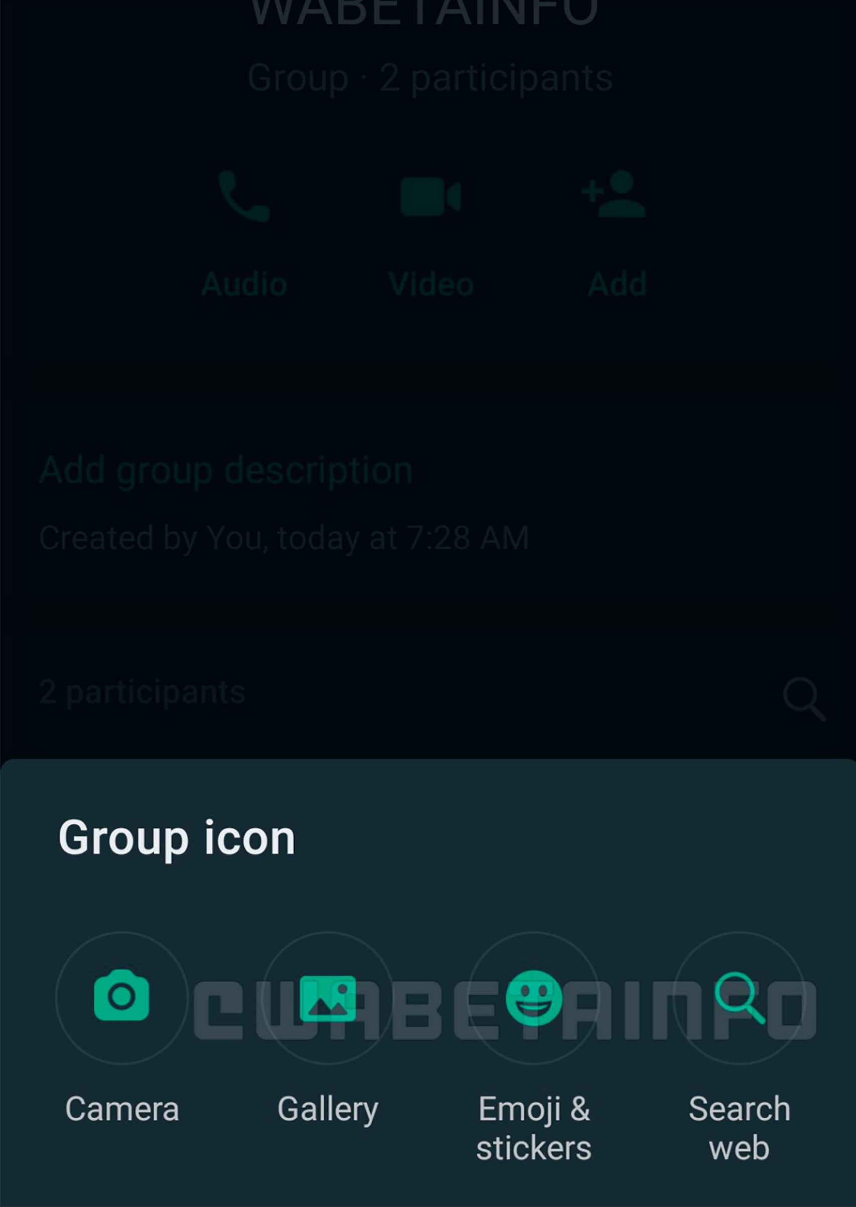 Al editar el icono de un grupo de chat