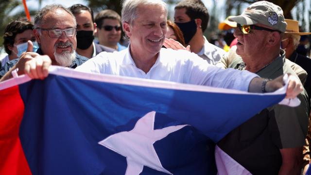 José Antonio Kast, en un mitin en Santiago de Chile.