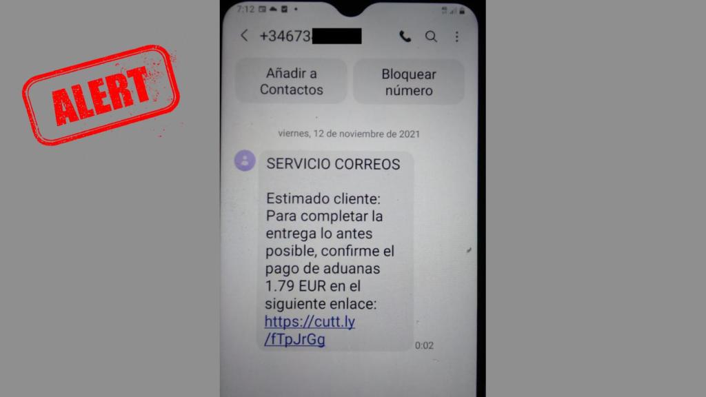 Así es el SMS que se está recibiendo.