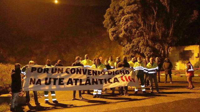 Protesta de trabajadores de la UTE Atlántica.