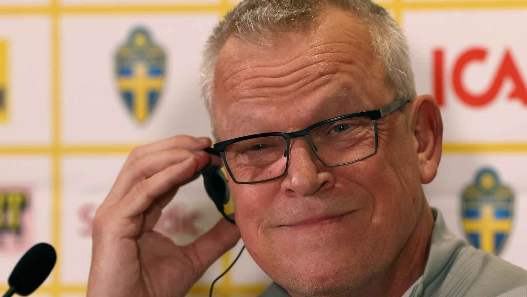 El seleccionador de Suecia, Janne Andersson, en rueda de prensa