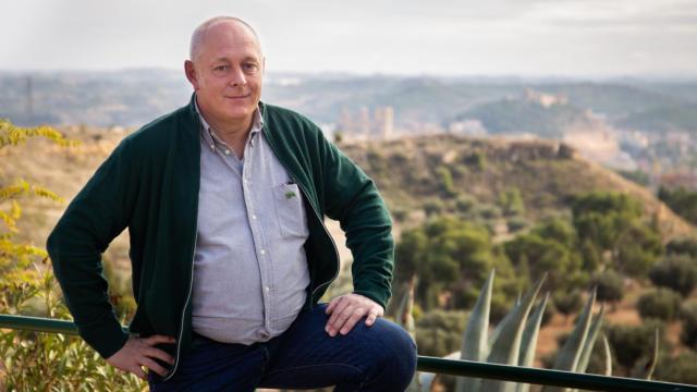 Antonio Saz, coordinador de España Vaciada, atiende a EL ESPAÑOL en Alcañiz (Aragón).