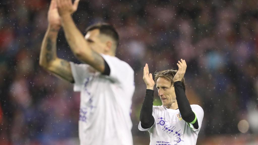 Luka Modric celebra el pase al Mundial de Qatar 2022