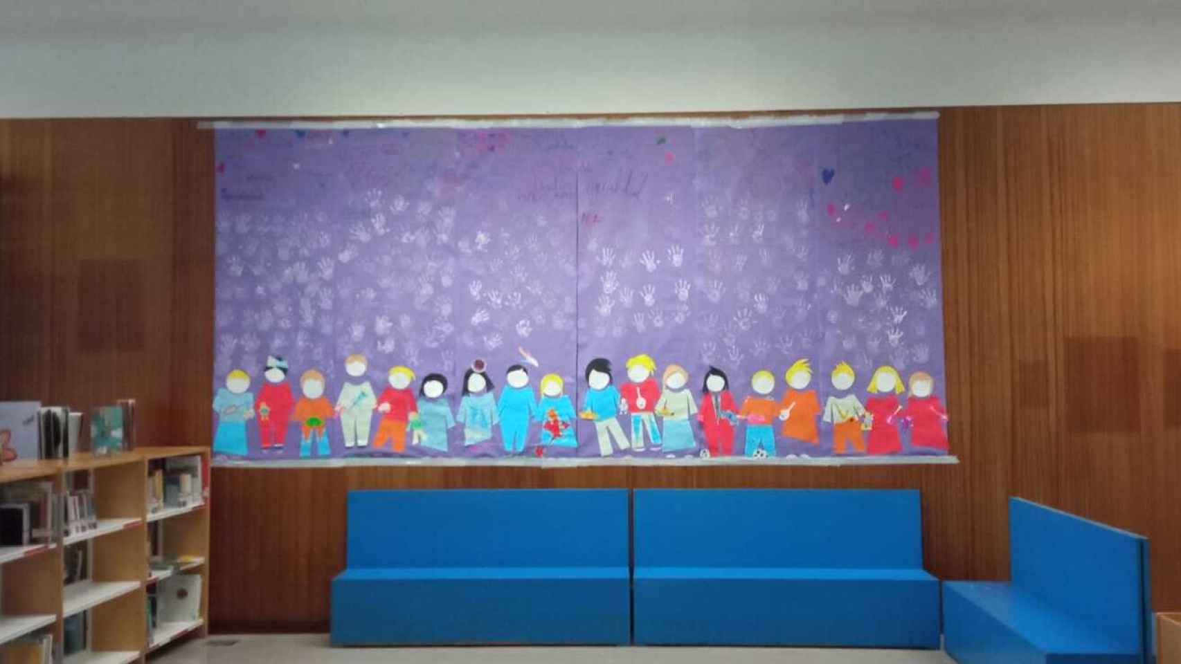 El mural gigante realizado en el taller infantil