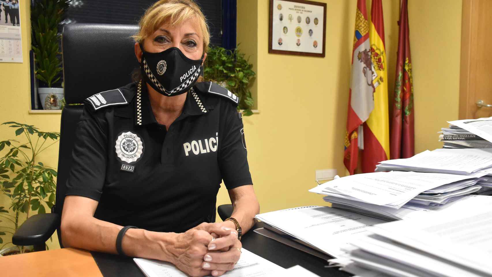 La jefa de la Policía Municipal de Valladolid durante la entrevista