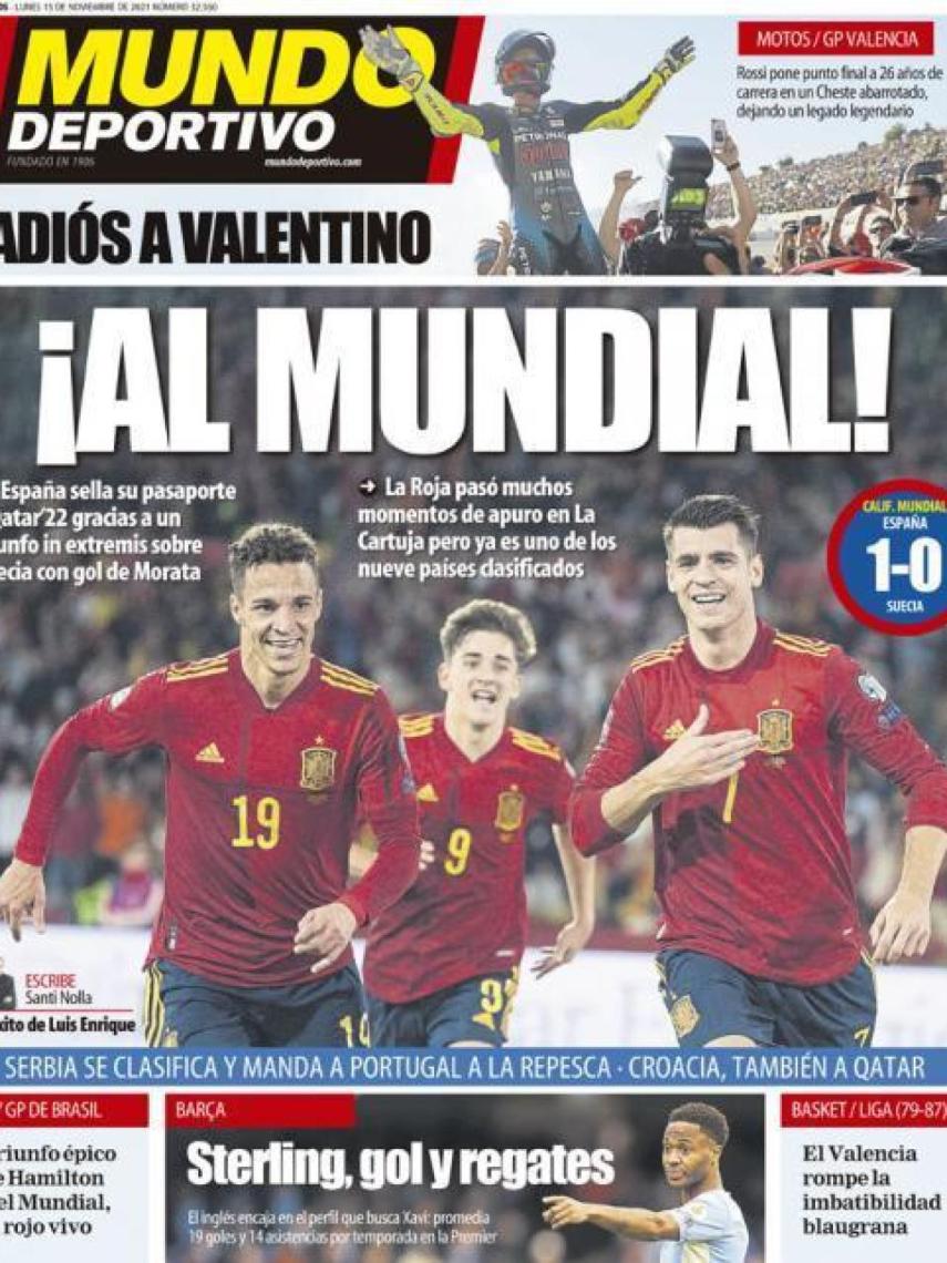 La portada del diario Mundo Deportivo (15/11/2021)