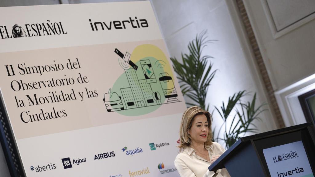 Raquel Sánchez Jiménez, ministra de Transportes, Movilidad y Agenda Urbana, en la apertura del II Simposio del Observatorio de la Movilidad y las Ciudades.